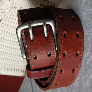 Leather belt~ brown w/ double holes